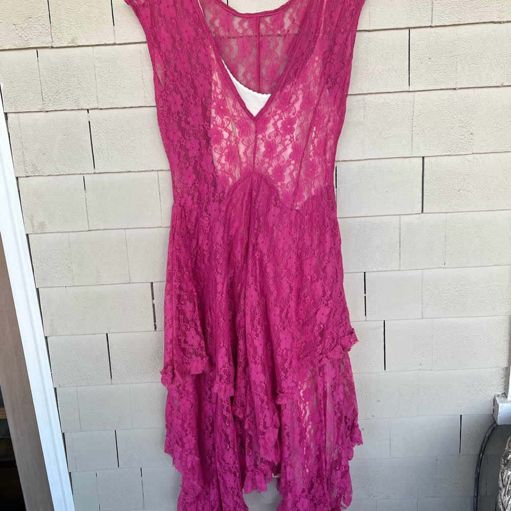 Vintage Pink Tiered Ruffled Dress